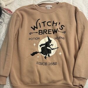 Tan Witch's Brew Graphic Sweatshirt